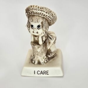 Vintage Russ Berrie "I Care" 1976 Made In U.S.A. Girl Figurine #9106